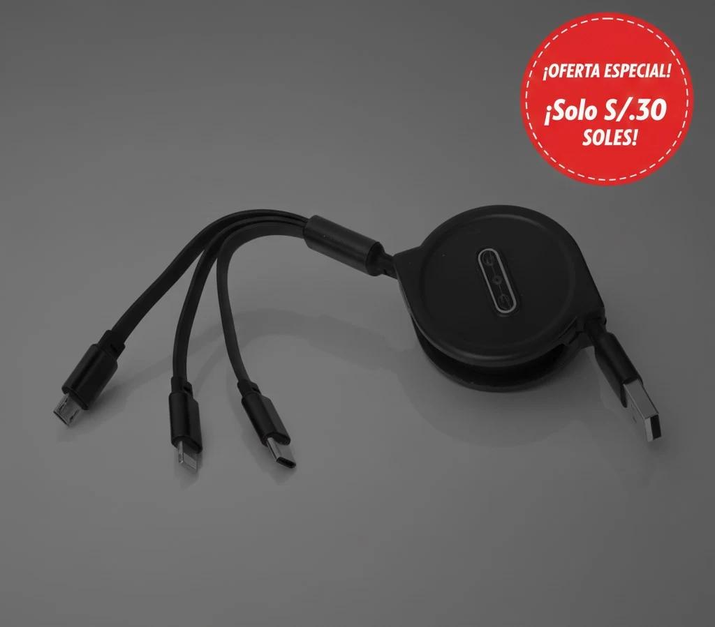 Cargador Retráctil 3 en 1 mini 2