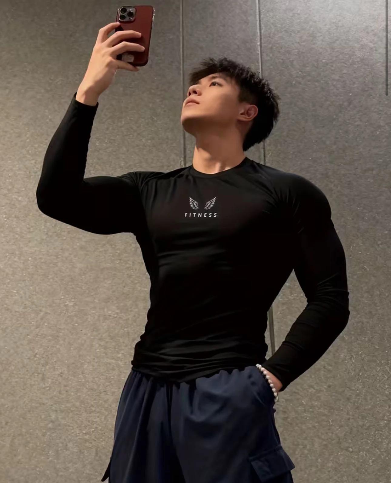 Camiseta de Comprensión  Manga Larga Gym  Hombre - Secado rápido ( Pre-venta )